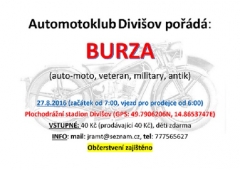 Burza Auto-Moto-Veteran-Antik Divišov